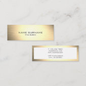 Modern Metallic Gold Style Mini Visitekaartje (Voorkant / Achterkant)