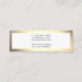 Modern Metallic Gold Style Mini Visitekaartje (Achterkant)
