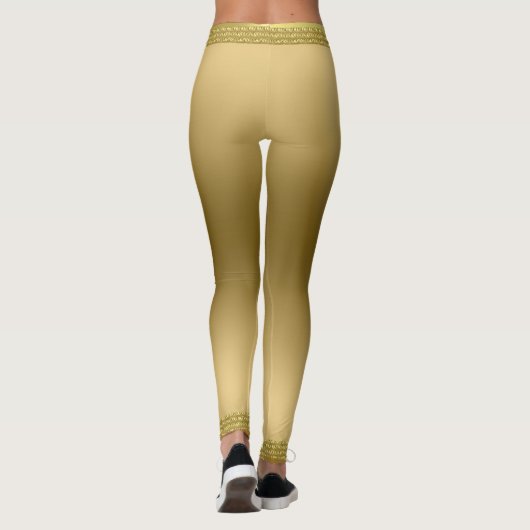 Modern Metallic Goud met Rand Leggings (Achterkant)