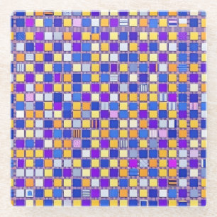 Modern Metallic Grid Glass Onderzetter