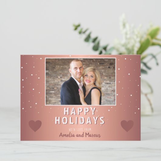 Modern Metallic Heart Snowflake (Staand voorkant)