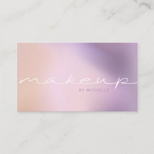 Modern Metallic Ombre Elegant Typografie Visitekaartje (Voorkant)