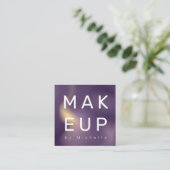 Modern Metallic Ombre Makeup Artist Vierkante Visitekaartje (Staand voorkant)