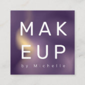 Modern Metallic Ombre Makeup Artist Vierkante Visitekaartje (Voorkant)