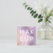 Modern Metallic Ombre Makeup Artist Vierkante Visitekaartje (Staand voorkant)