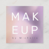 Modern Metallic Ombre Makeup Artist Vierkante Visitekaartje (Voorkant)