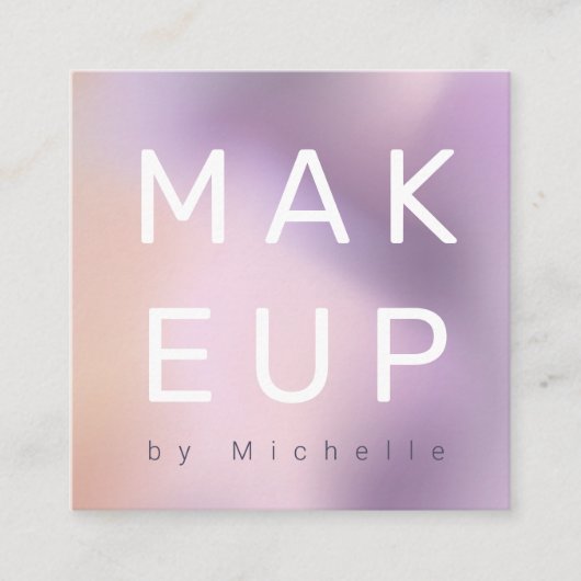 Modern Metallic Ombre Makeup Artist Vierkante Visitekaartje (Voorkant)