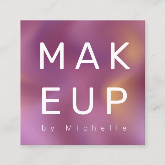 Modern Metallic Ombre Makeup Artist Vierkante Visitekaartje (Voorkant)