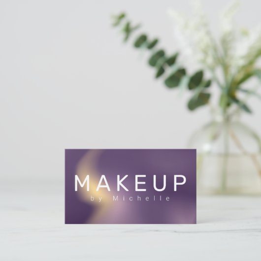 Modern Metallic Ombre Makeup Artist Visitekaartje (Staand voorkant)