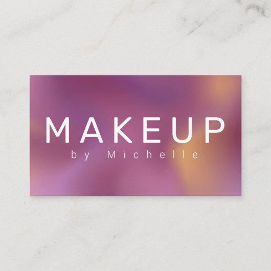 Modern Metallic Ombre Makeup Artist Visitekaartje (Voorkant)