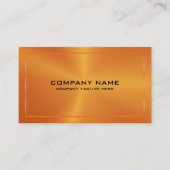 Modern Metallic Orange Texture Black Typography Visitekaartje (Voorkant)