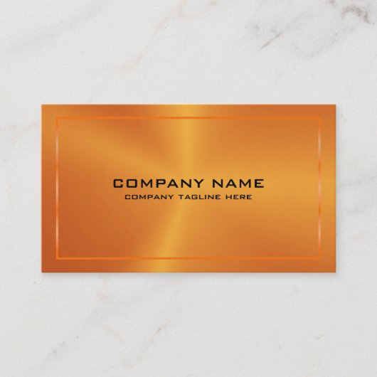 Modern Metallic Orange Texture Black Typography Visitekaartje (Voorkant)
