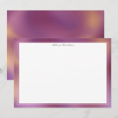 Modern metallic patroon roze en goud notitiekaartje (Voorkant / Achterkant)