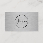 Modern Metallic Professional Company Logo QR Code  Visitekaartje (Achterkant)