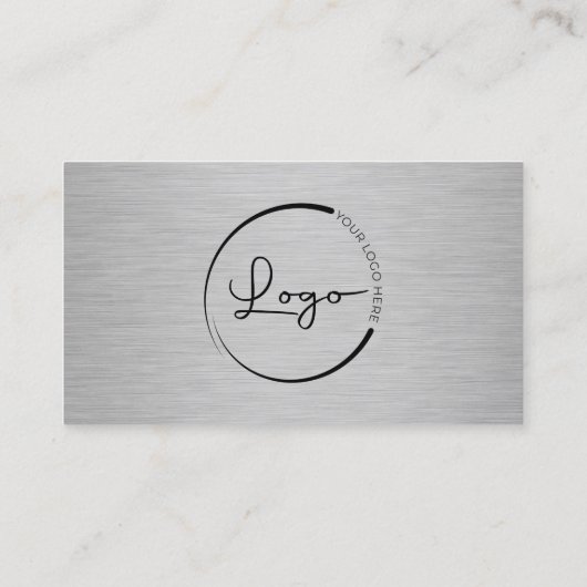 Modern Metallic Professional Company Logo QR Code Visitekaartje (Achterkant)