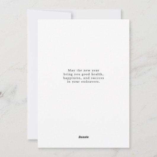 Modern Metallic Rood en Zilver Gelukkig Jaar Feestdagenkaart (Achterkant)