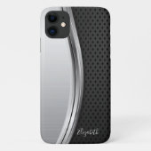 Modern Metallic Silver Black Case-Mate iPhone Case (Achterkant)