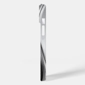 Modern Metallic Silver Black Case-Mate iPhone Case (Achterkant / Links)