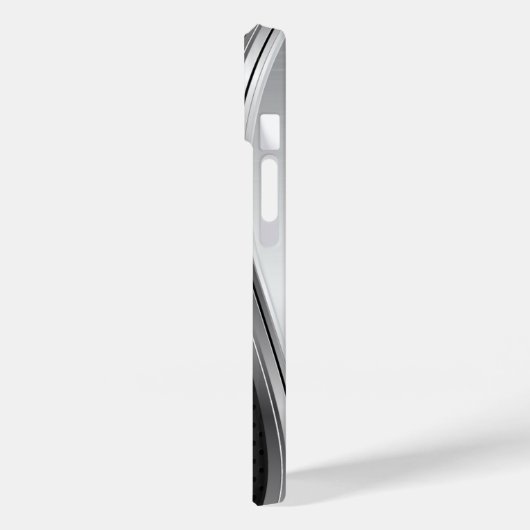 Modern Metallic Silver Black Case-Mate iPhone Case (Achterkant / Links)