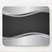 Modern Metallic Silver Black Muismat (Voorkant)