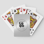 Modern Metallic Silver Business Logo speelkaarten (Achterkant)