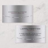 Modern Metallic Silver Design Roestvrij staal look Visitekaartje (Voorkant / Achterkant)