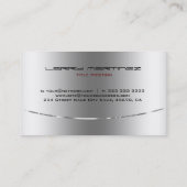Modern Metallic Silver Design Roestvrij staal look Visitekaartje (Achterkant)