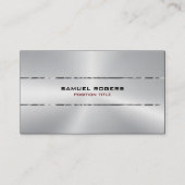 Modern Metallic Silver Design Roestvrij staal look Visitekaartje (Voorkant)