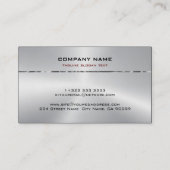 Modern Metallic Silver Design Roestvrij staal look Visitekaartje (Achterkant)