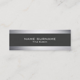 Modern Metallic Silver Style Mini Visitekaartje