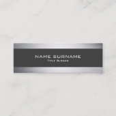 Modern Metallic Silver Style Mini Visitekaartje (Voorkant)