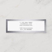 Modern Metallic Silver Style Mini Visitekaartje (Achterkant)