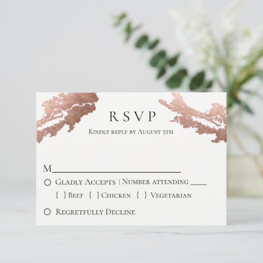 Modern Metallic Wedding RSVP (Staand voorkant)