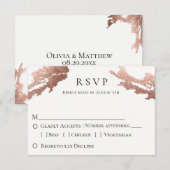 Modern Metallic Wedding RSVP Kaartje (Voorkant / Achterkant)