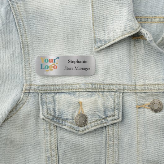 Modern Metallic Zilver geborsteld Magnetisch Bedri Naamplaatje (In situ)