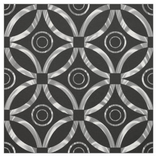 Modern Metallic zilver & zwart geometrisch patroon Stof