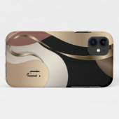 Modern metallisch Abstract patroon met monogram Case-Mate iPhone Case (Achterkant (horizontaal))