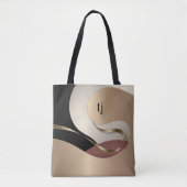 Modern metallisch Abstract patroon met monogram Tote Bag (Voorkant)
