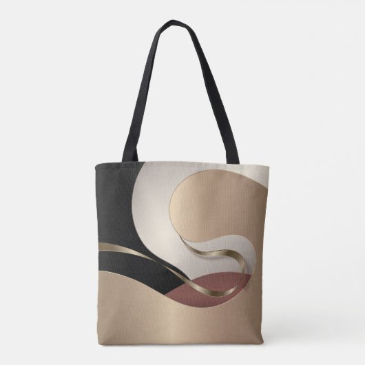 Modern metallisch Abstract patroon met monogram Tote Bag (Achterkant)