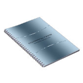 Modern metallisch blauw Roestvrij staal Kijk 2 Notitieboek (Rechterzijde)