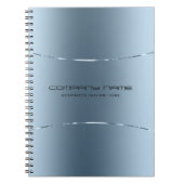Modern metallisch blauw Roestvrij staal Kijk 2 Notitieboek (Voorkant)