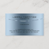 Modern metallisch blauw Roestvrij staal Kijk 2 Visitekaartje (Achterkant)