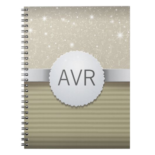 Modern metallisch Elegant White Gold Notitieboek (Voorkant)