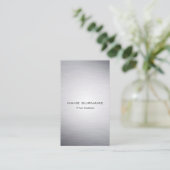 Modern metallisch zilver Verticaal Visitekaartje (Staand voorkant)