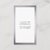 Modern metallisch zilver Verticaal Visitekaartje (Achterkant)