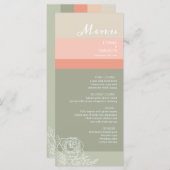 Modern metro-strand koraal Sage Menu (Voorkant / Achterkant)