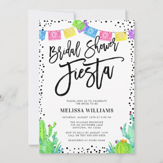 Modern Mexicaans Fiesta Vrijgezellenfeest Kaart (Voorkant)