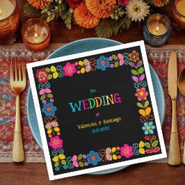 Modern Mexicaans trouwpapier Servet