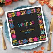 Modern Mexicaans trouwpapier Servet