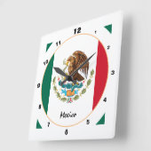 Modern Mexico, trendy Mexicaanse vlag thuis / desi Vierkante Klok (Hoek)